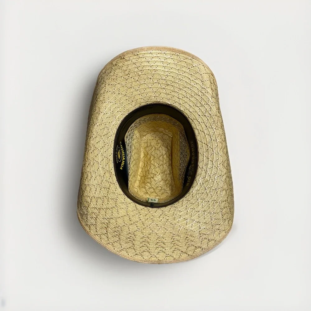 Vtg RIO GRANDE Cowboy Hat Mens 6-7/8 Chihuahua Straw High‎ Dome 55 Western Ranch